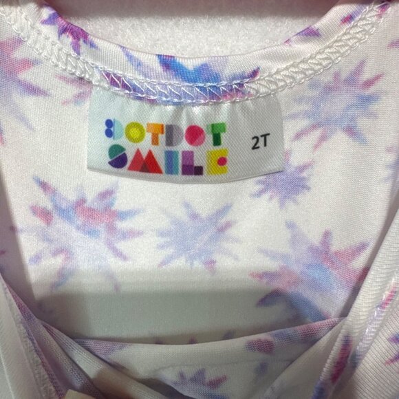 Dotdotsmile Dress Size 2T White Purple New with Tags - Picture 5 of 7
